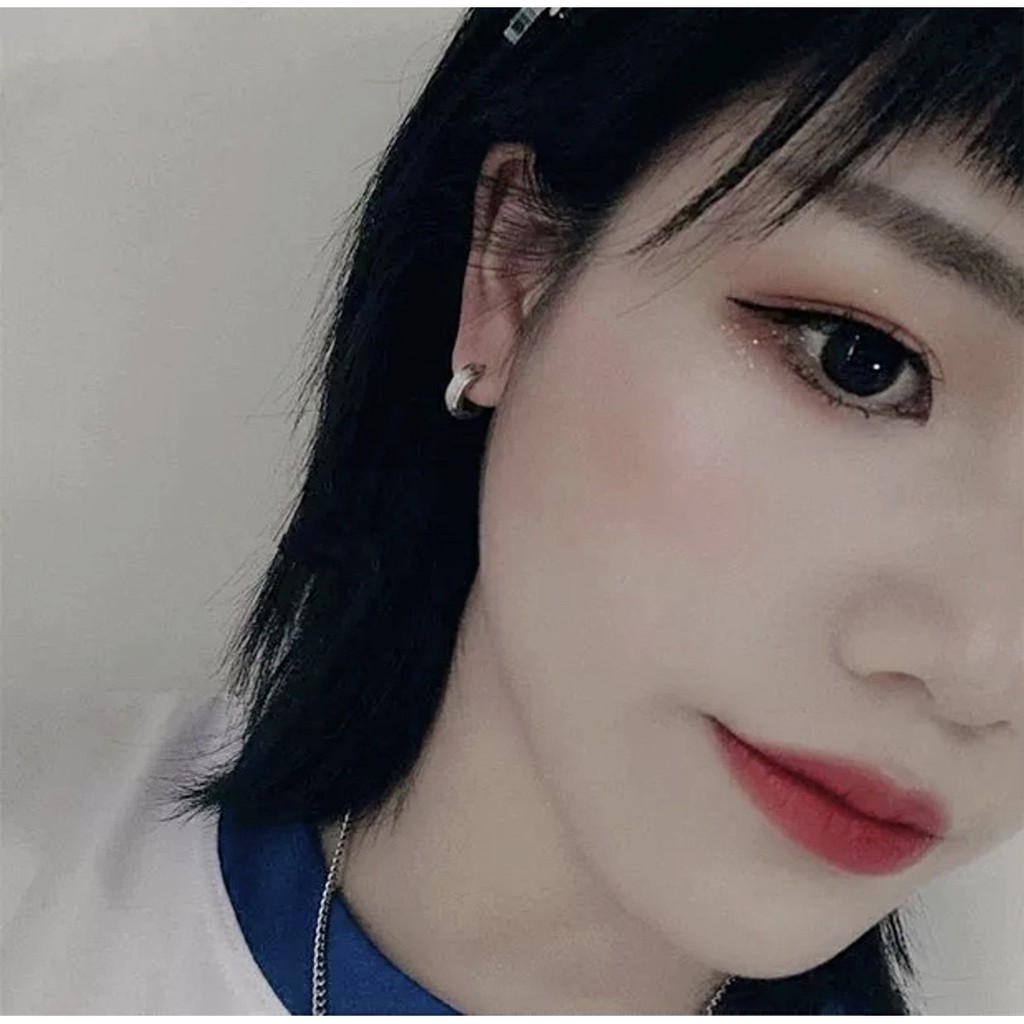 Hoop Earring khuyên tai titan tròn ánh kim lấp lánh không gỉ không đen không dị ứng cho nam và nữ unisex