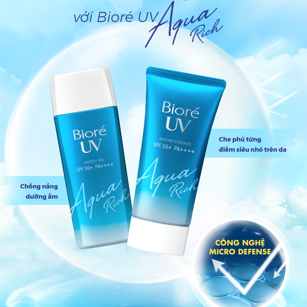 Kem Chống Nắng Bioré - Biore UV Aqua Rich Watery Gel SPF 50+ PA++++ 90ml