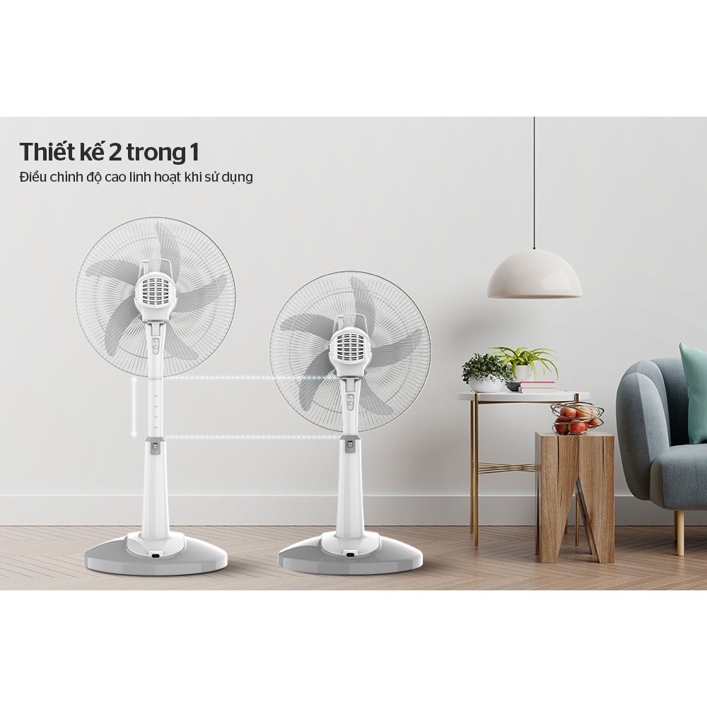 Quạt Sạc Tích Điện SUNHOUSE SHD7228 - Công Suất 24 W - Màu Đen