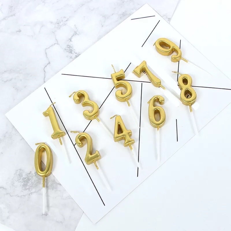 Nến số nhũ vàng - bạc