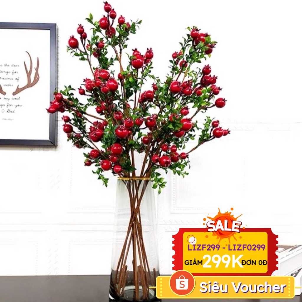Cành Lựu Giả 75cm - Cây giả trang trí nhà cửa may mắn Lizflower