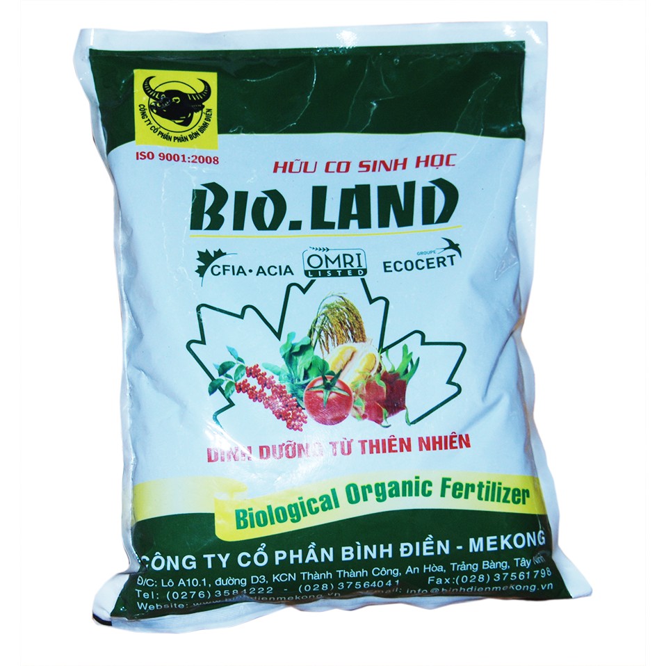 Phân bón Ra rễ cực mạnh Super Humic BIO LAND chứa Humic Fluvic nhập khẩu Canada gói 1kg