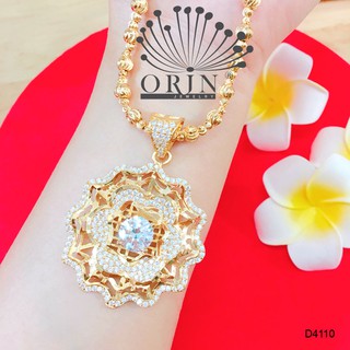 Dây chuyền nữ dạng bi mặt hoa 2 viền đính đá cao cấp Orin D4110