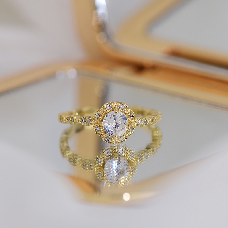 Nhẫn Hở Mạ Vàng 18 Đính Đá Zircon Thời Trang