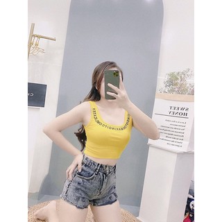 Áo croptop 3 lỗ cổ vuông ngày hè mát mẻ TTSA0239