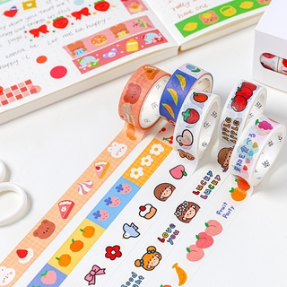 Set 5 băng dán washi họa tiết hoạt hình dễ thương trang trí nhật kí