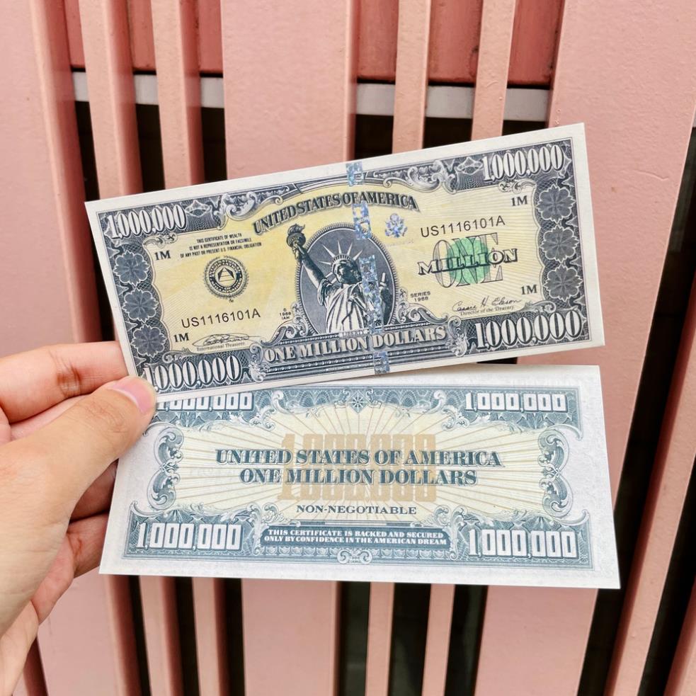 Combo 10 Tờ Triệu Đô Siêu Cấp Mỹ Có Bảo An Chống Giả, 1 Triệu Usd Kỉ Niệm Lưu Niệm