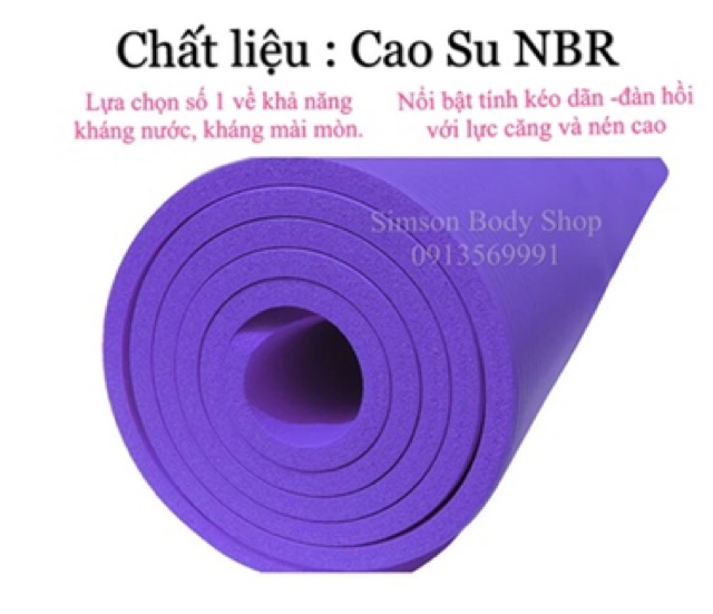 Thảm Tập YOGA 10mm Cao Su Non NBR Nguyên Khối cao cấp