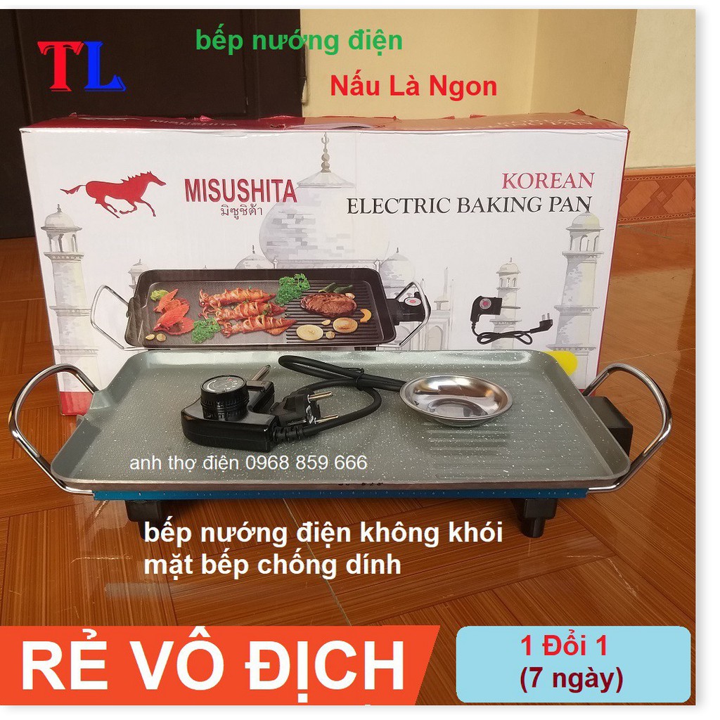 Bếp nướng điện - bếp nướng không khói Misushita (mặt bếp chống dính)