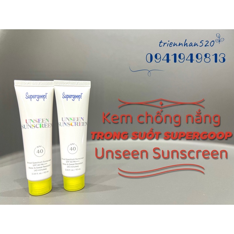 Kem chống nắng trong suốt Supergoop SPF 40