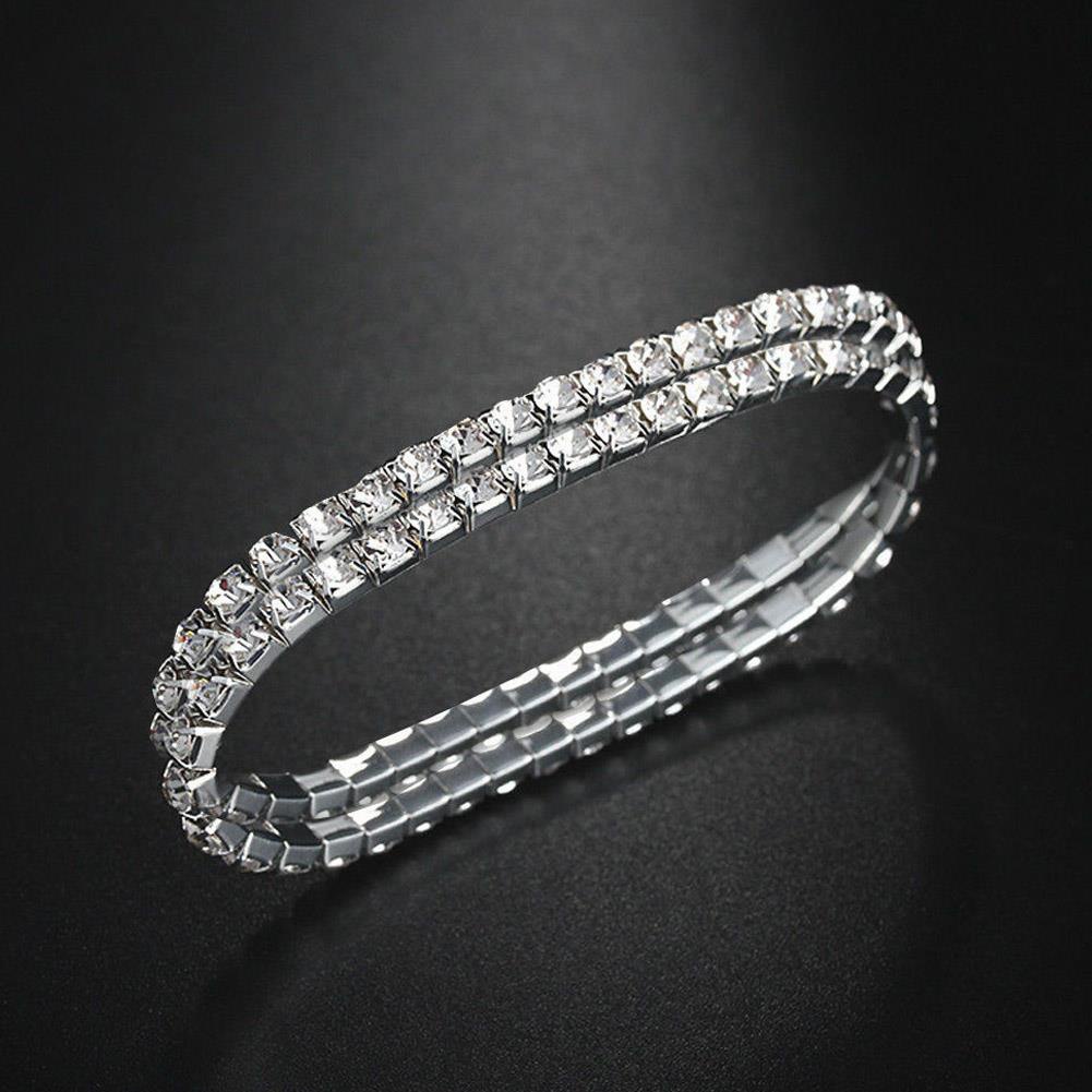 Lắc Chân Màu Bạc Đính Đá Pha Lê Co Giãn 1/2/3/4/5 Hàng Thời Trang