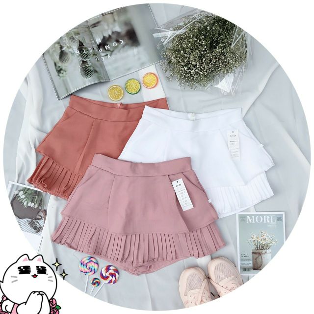 Chân váy dập ly tầng cao cấp may kèm quần trong | BigBuy360 - bigbuy360.vn