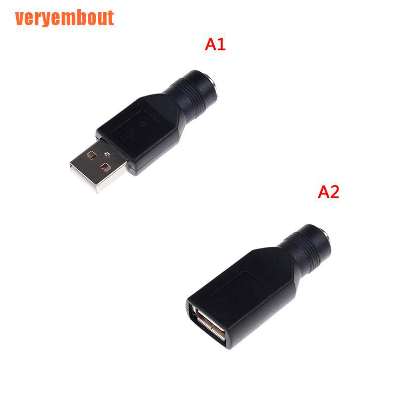 Đầu Chuyển Đổi 5v 5.5x2.1mm Dc Usb 2.0 Cho Laptop