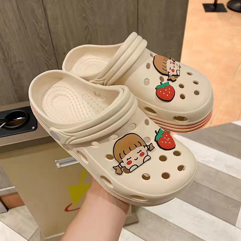 Giày Lười Đục Lỗ Hai Cách Mang Chống Trượt Chống Thấm Nước Thời Trang Đi Biển Mùa Hè