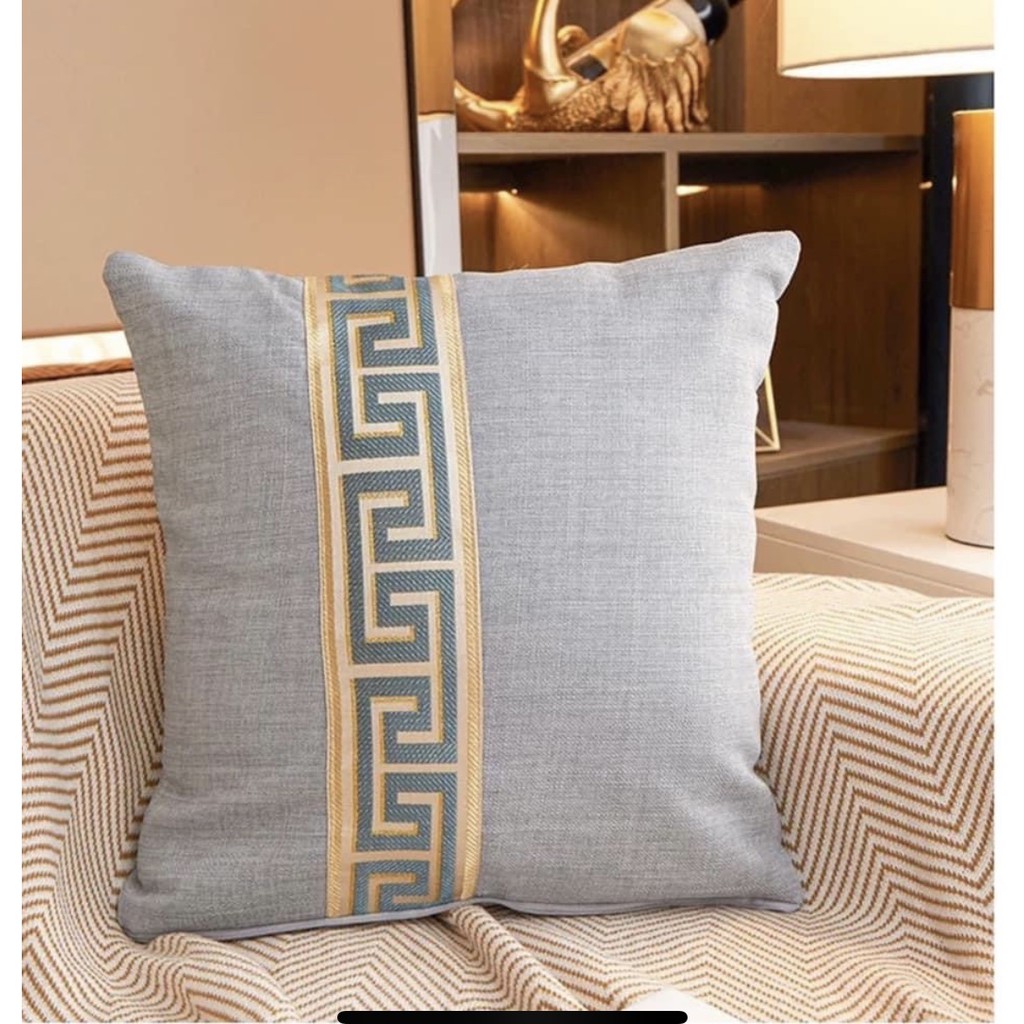 [ VỎ + RUỘT ] Gối Tựa Lưng VẢI DẠ GAI HỌA TIẾT Cao Cấp , Sang Trọng SBK137