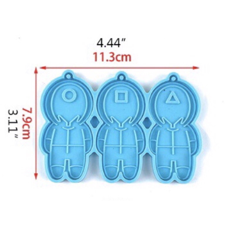 Khuôn silicon làm móc khoá handmade resin Squid Game
