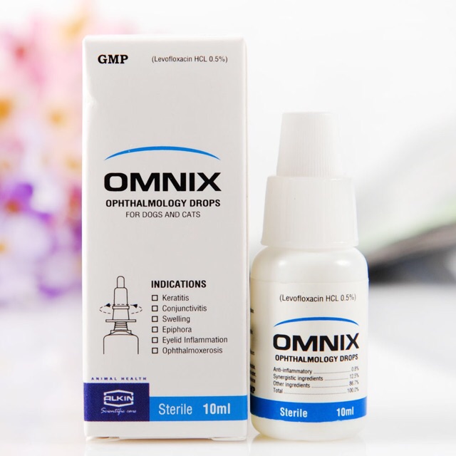 Thuốc nhỏ mắt Alkin Omnix đặc trị các bệnh về mắt cho chó mèo, thú cưng. Loại tốt nhất hiện nay
