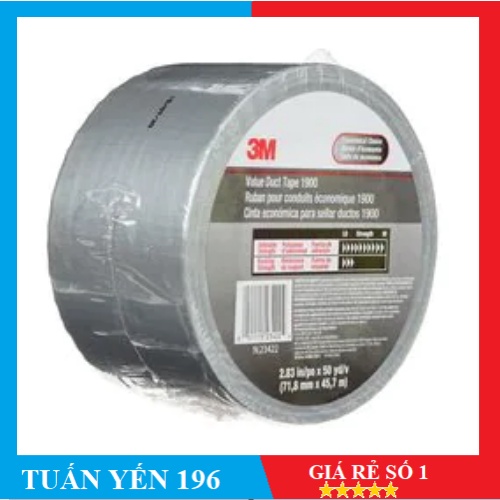 Băng Keo Vải 3M™ 1900, Màu Bạc, 48 mm x 45.7 m, 1Cuộn [Tuấn Yến]