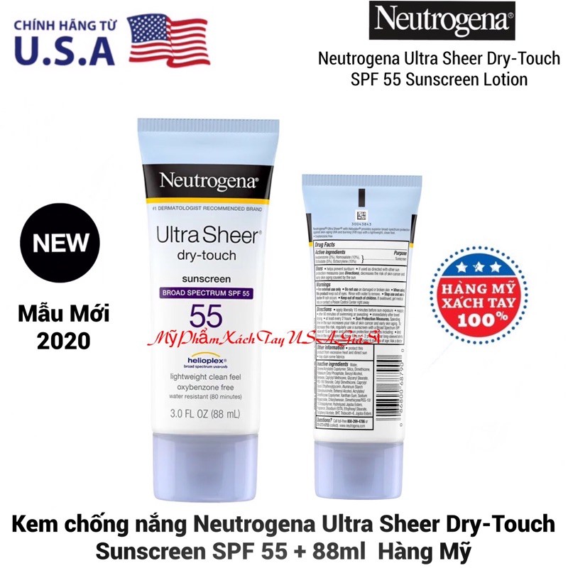 Kem chống nắng Neutrogena Ultra Sheer Dry Touch Sunscreen SPF 55 (88ml)