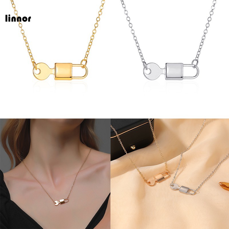 vòng cổ Nữ Mặt Ổ Khóa Và Chìa Khóa Thời Trang
