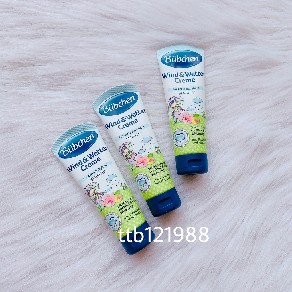 Kem Dưỡng Nẻ Bubchen Wind &amp; Wetter Creme 75ml Dạng Tuýp Dành Cho Bé