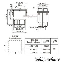 Công Tắc Bập Bênh Đôi 6 Chân KCD4 16A