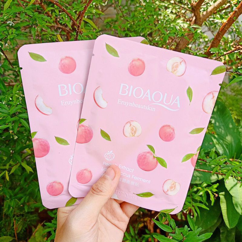 Mặt Nạ Dưỡng Ẩm💕𝑭𝒓𝒆𝒆𝒔𝒉𝒊𝒑💕Mặt Nạ Bioaqua Eruynbeautskin Chiết Xuất Trái Đào Tươi Giúp Dưỡng Ẩm Làm Trắng Da