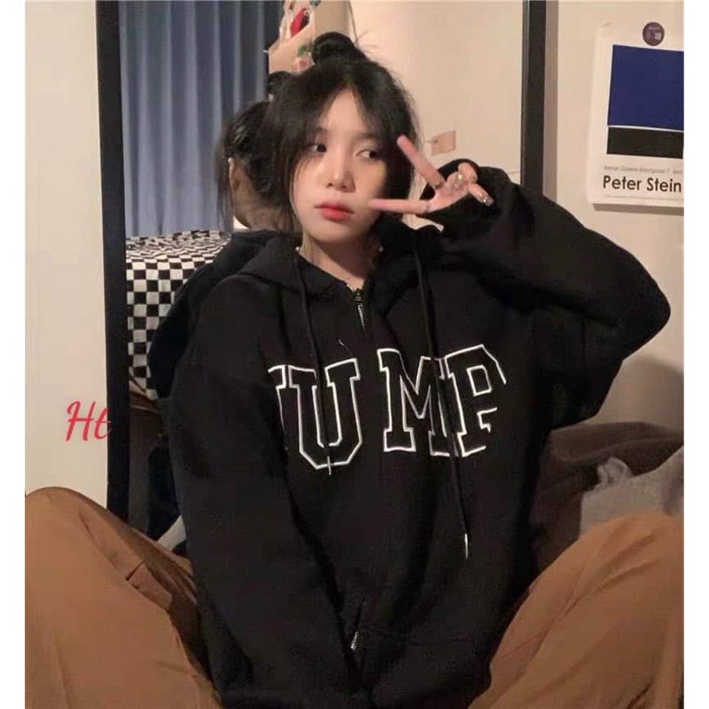 Áo khoác hoodie nữ JU.MP, áo hoodie nữ nỉ cotton