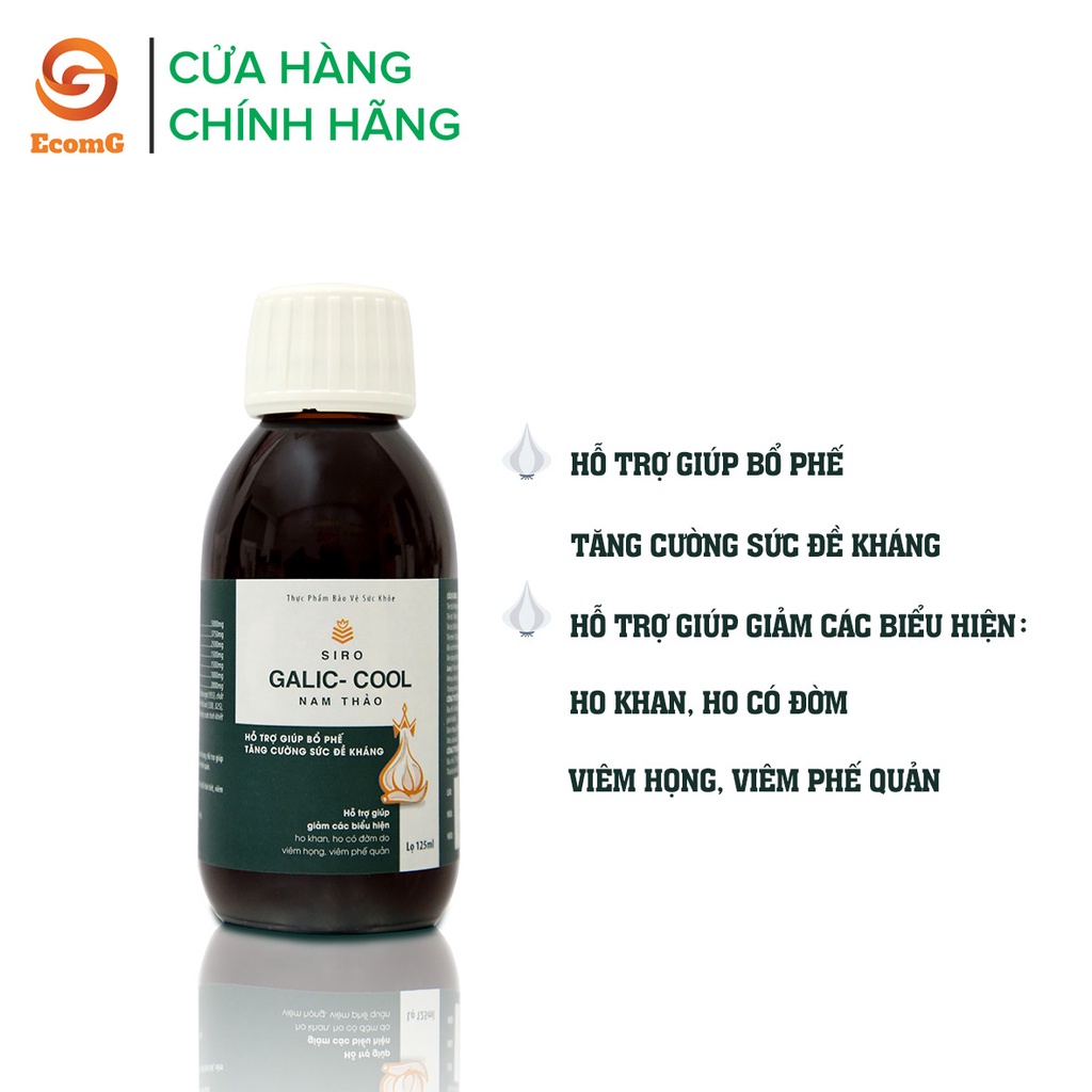 Siro galic-cool nam thảo AN CHÂU bổ phế tăng cường sức đề kháng giúp làm ấm họng 1 lọ 125ml - Global Pharma