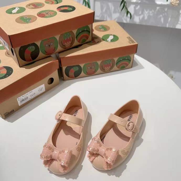 Giày công chúa melissa bít mũi phối nơ thời trang xuân thu dành cho bé gái 22 DJVN