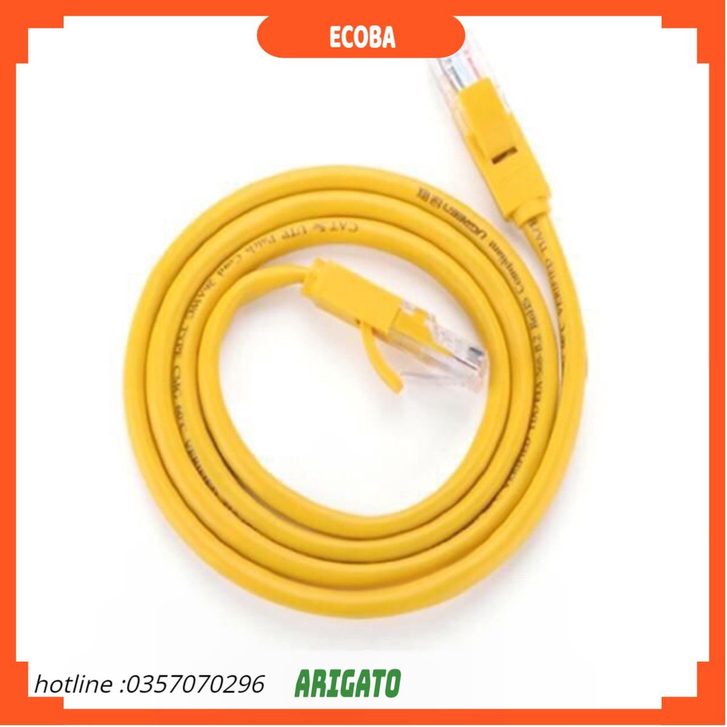 Dây mạng bấm sẵn Cat 5 dài  25M 30M 35M 40M 45M 50M đúc sẵn 2 đầu giao màu ngẫu nhiên ECOBA