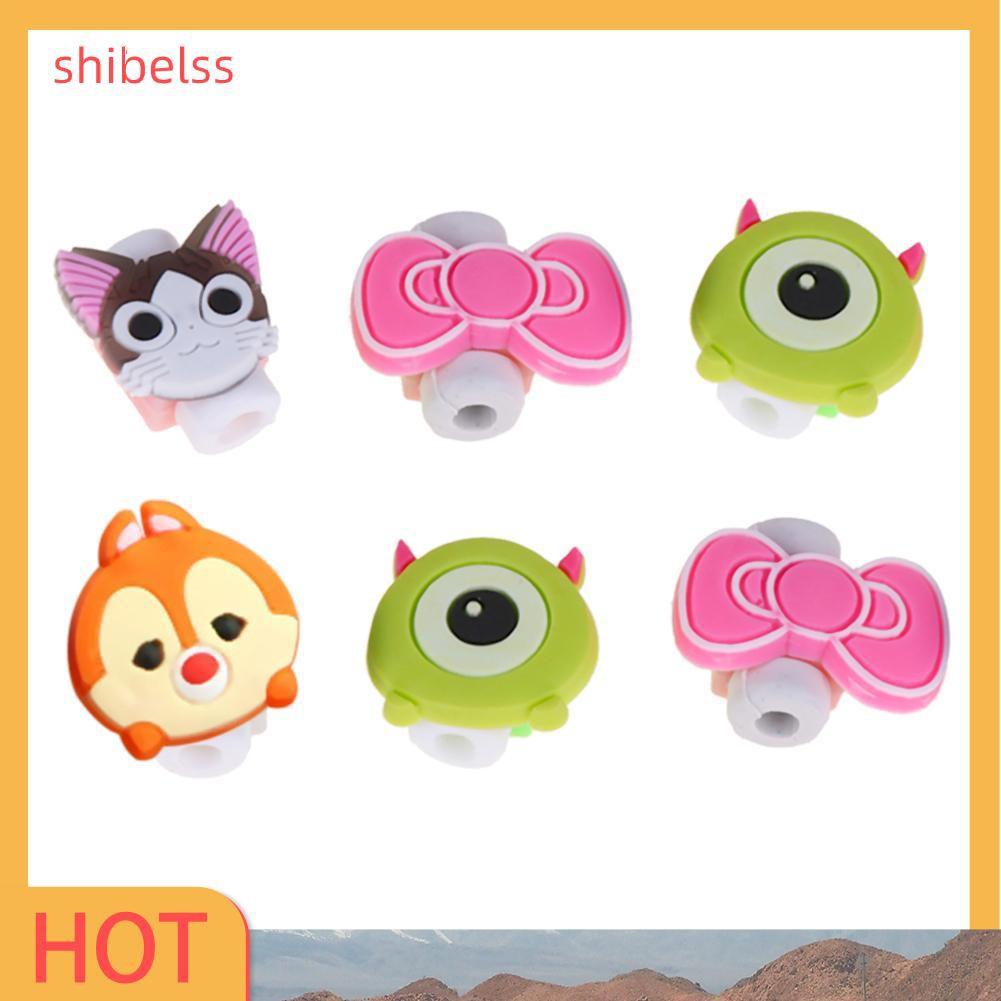 （ʚshibelss）Cartoon Cable Protector Data Line Protective Cover Charging Cable Winder