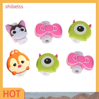 （ʚshibelss）Cartoon Cable Protector Data Line Protective Cover Charging Cable Winder