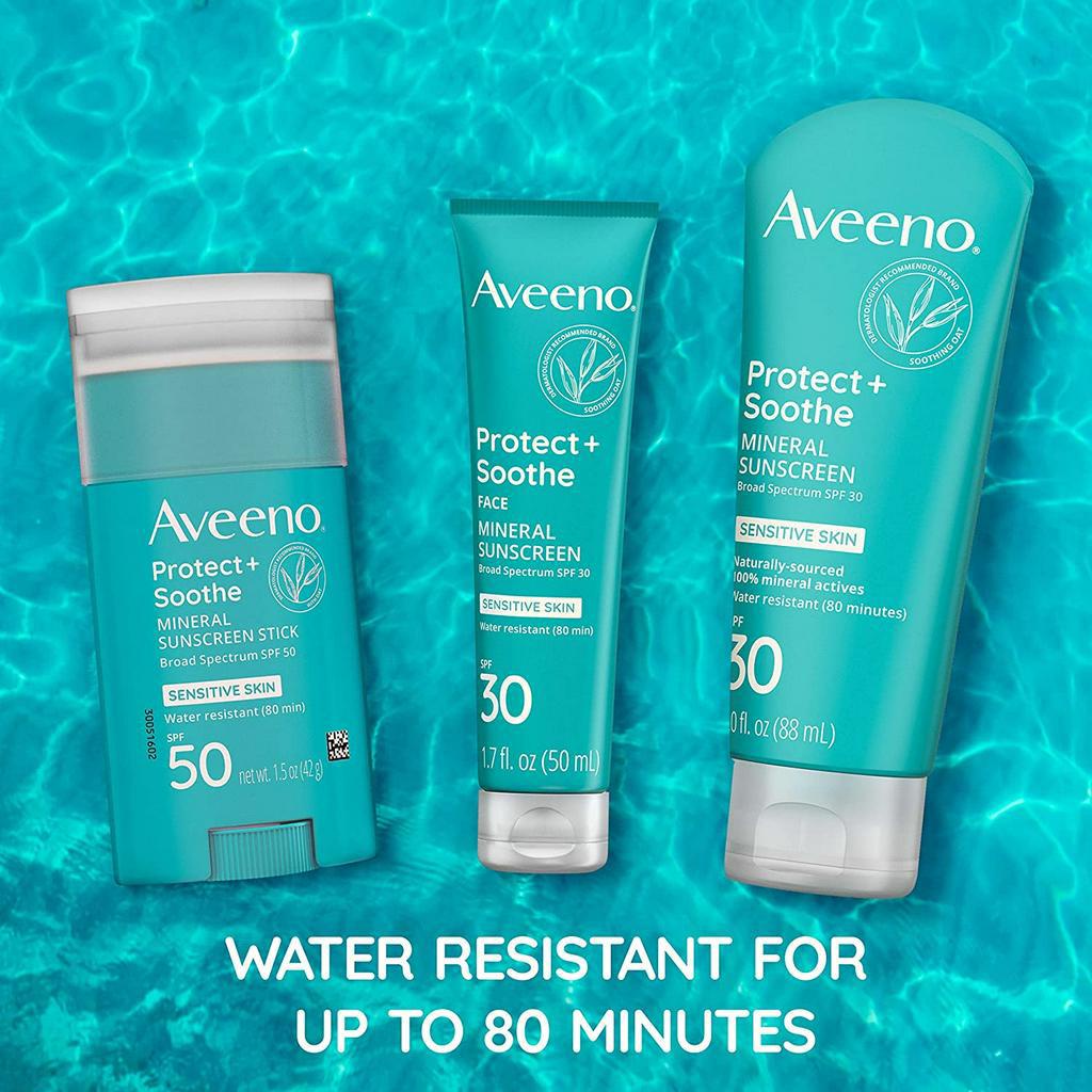 Kem chống nắng không nhờn, chống trôi Aveeno Protect + Soothe Mineral Sensitive Skin SPF30 NEW
