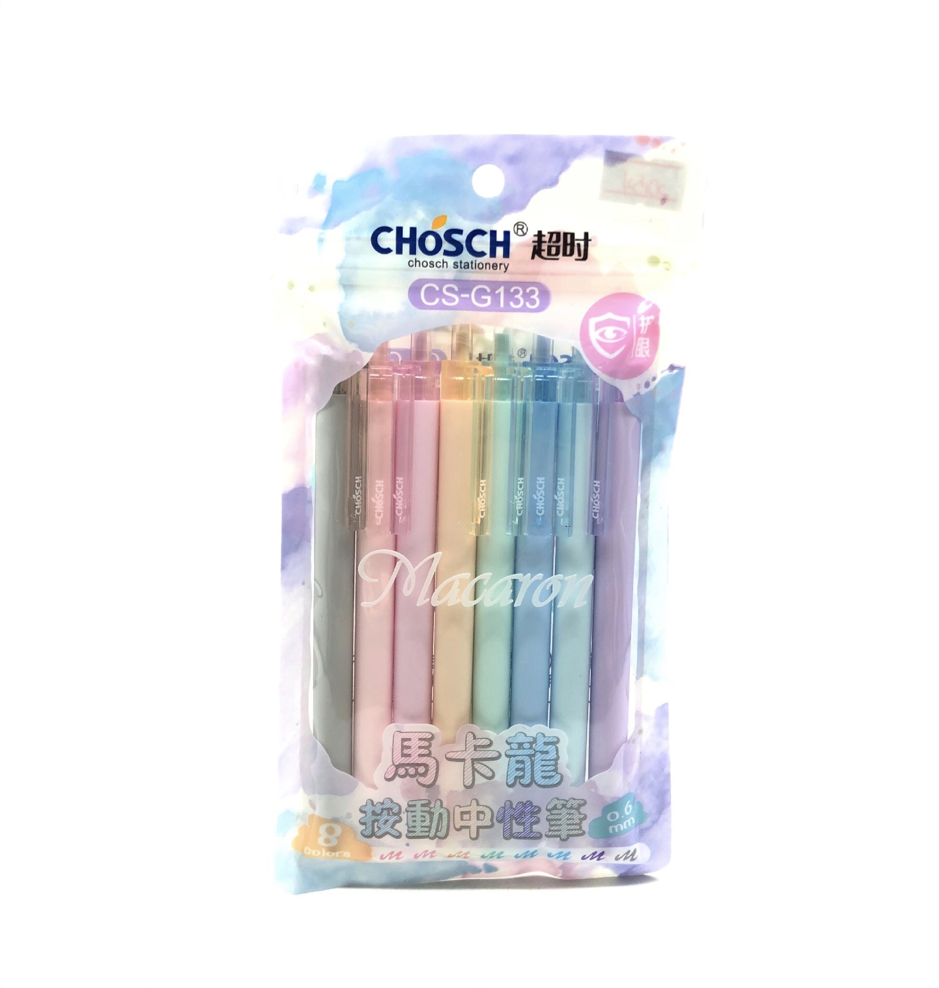 Bút gel màu 0.6mm Macaron CHOSCH DecorMe 8 màu dễ thương