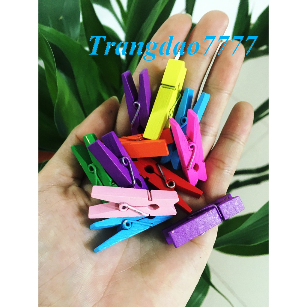 Set 10-50 Kẹp Ảnh Gỗ Thông Size 3.5*0.7 Cm Kẹp Ảnh Kẹp Giấy Decor Trang Trí Giá Rẻ Picture Paper Clips