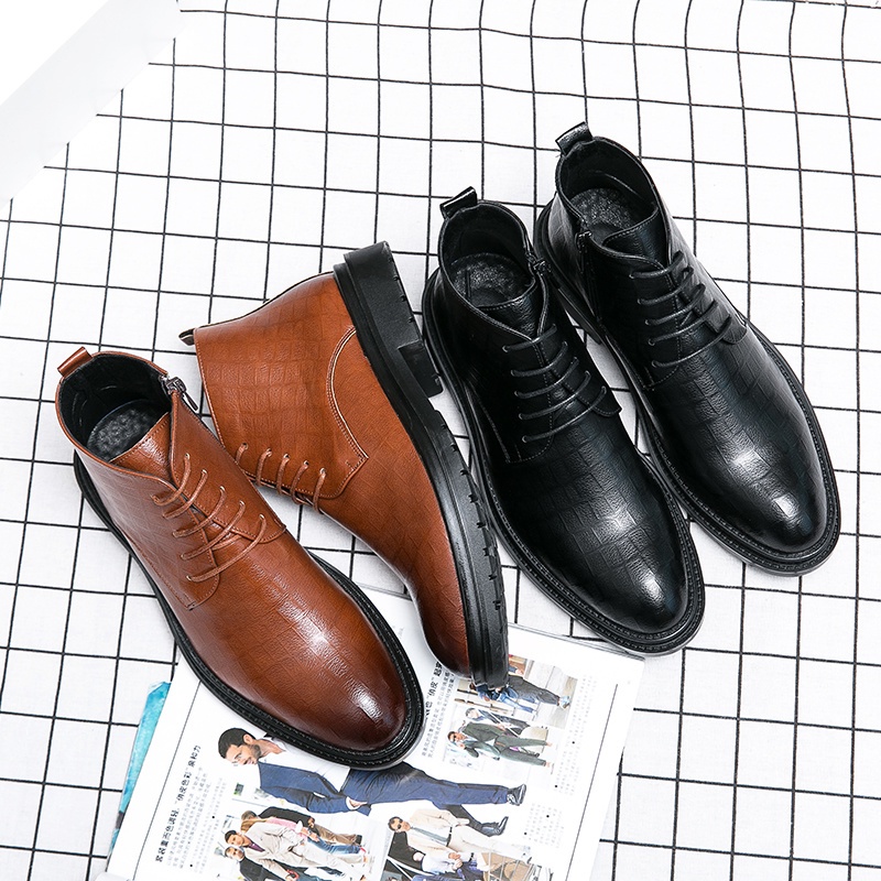 Giày Boot Da Thời Trang Nam Hàn Quốc