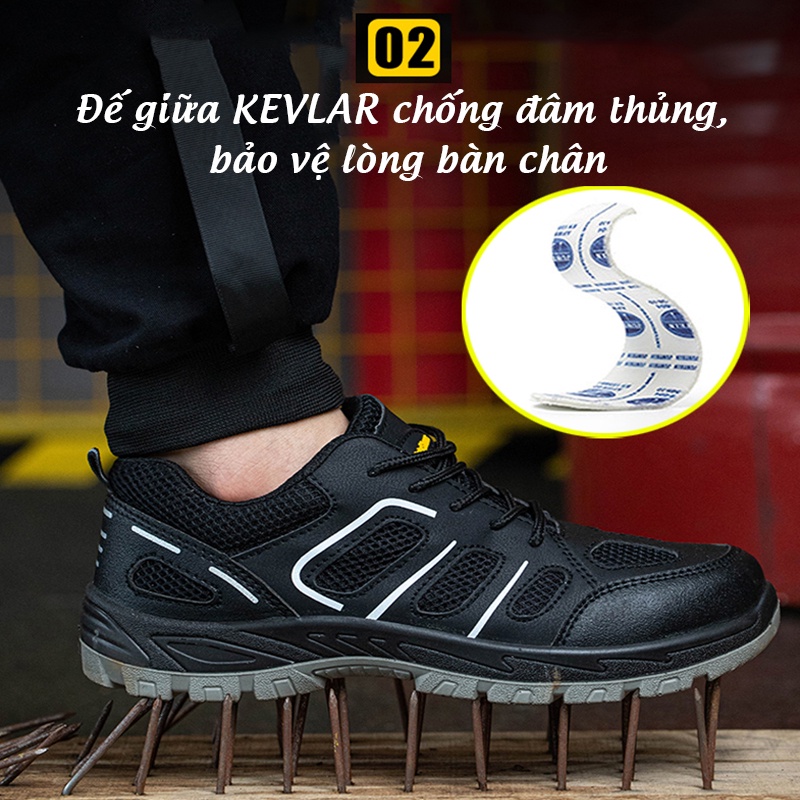 Giày Bảo Hộ Chống Tĩnh Điện ESD (Mã 286) Mũi Thép Chống Đập, Chống Đâm Xuyên, Thoáng Khí, Nhẹ