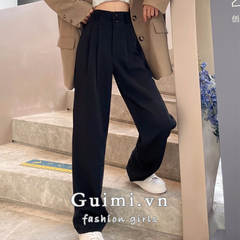 Quần dài NZN lưng cao ống rộng thiết kế mới thời trang xuân thu dành cho nữ