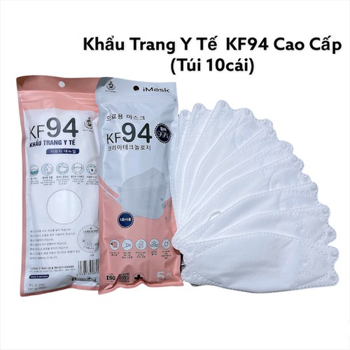 Túi 10 Chiếc Khẩu Trang Hàn Quốc Y Tế 4D Duy Khánh Mask KF94 Kháng Khuẩn