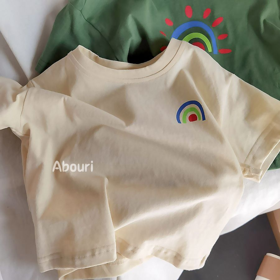 Áo thun cotton tay ngắn dáng rộng in họa tiết phong cách hàn quốc thời trang dành cho bé