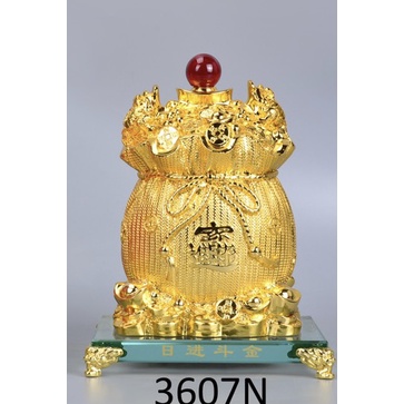 Túi Tài Lộc Phong Thuỷ - Túi KIm Nguyên Bảo Hút Tài Lộc - Túi Vàng trang trí bàn thờ Thần Tài đế kính