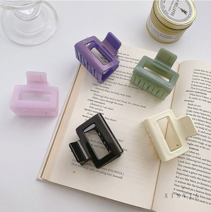 Kẹp Tóc Nhựa Acrylic Màu Trơn Phong Cách Hàn Quốc Dành Cho Nữ