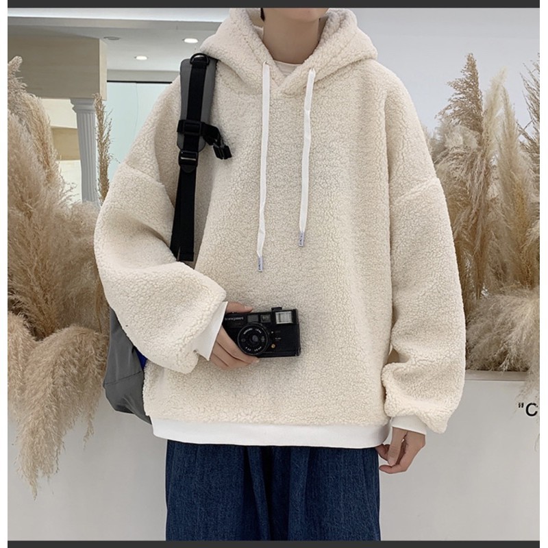 ÁO HOODIE LÔNG CỪU UNISEX- áo lông cừu form rộng nam nữ Siêu ấm - siêu đẹp-A7 | BigBuy360 - bigbuy360.vn