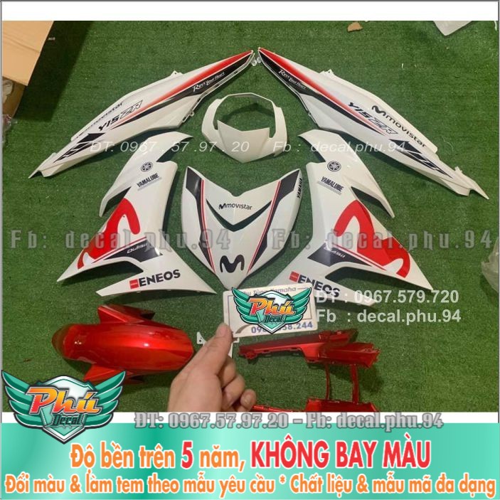 Tem rời Exciter 150 Movistar Trắng đỏ đen (X) -1