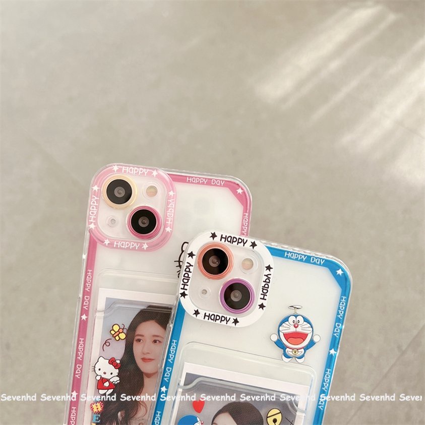 Ốp Điện Thoại Mềm Trong Suốt Có Ngăn Đựng Thẻ Cho iPhone 14 13 12 11 Pro Max X XR Xs Max 8 7 6 6s Plus SE 2020