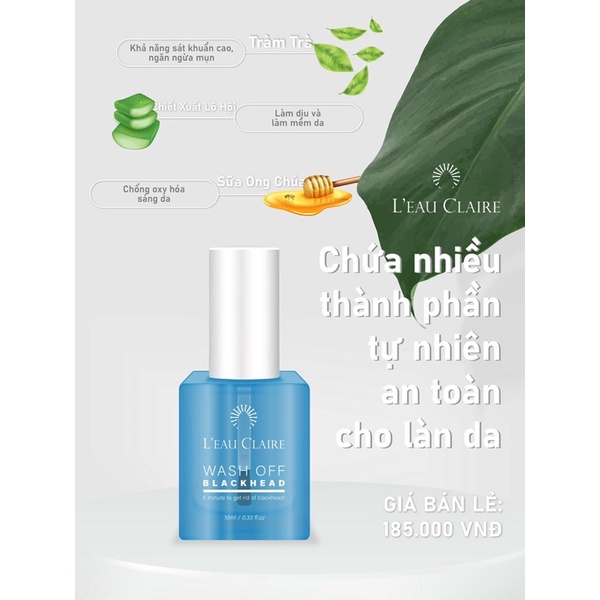 Lột mụn đầu đen, mụn cám WASH OFF BLACKHEAD - BLACKHEAL_MASK L’EAU CLAIRE