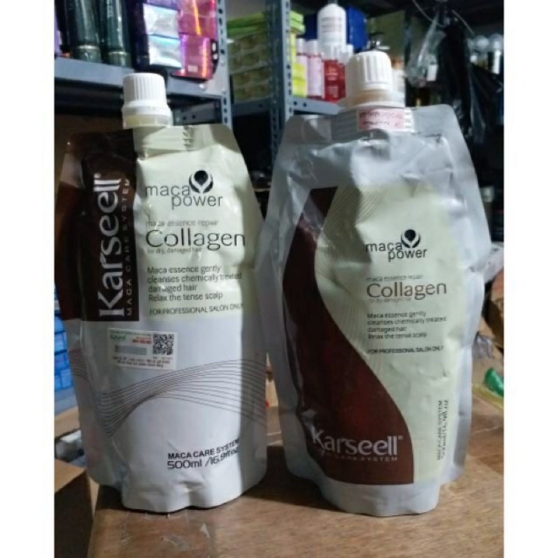 Kem ủ tóc Karseell Maca Power Collagen 500ml phục hồi hư tổn Hấp ủ tóc thẳng mượt bổ xung collagen