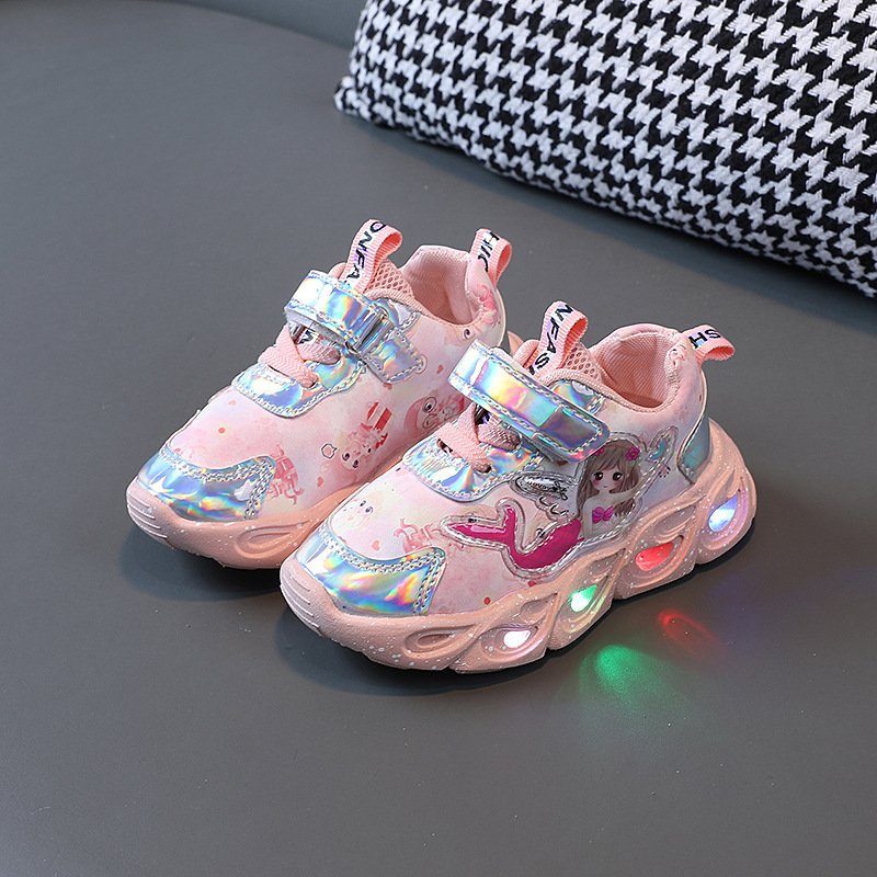 Giày thể thao cho bé gái họa tiết nàng tiên cá công chúa dễ thương mã mới B11