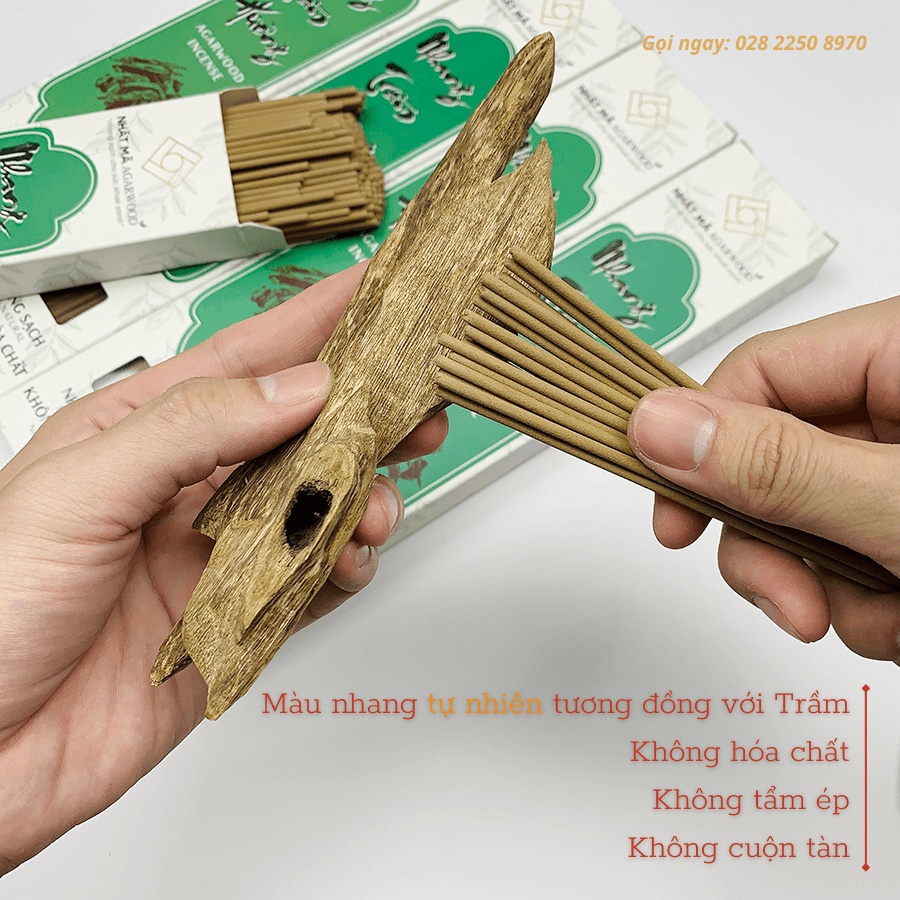 Nhang trầm hương, nhang trầm sạch - Nhật Mã Agarwood - Loại 1 -  Hương thơm ngọt, dễ chịu ,an toàn cho sức khỏe